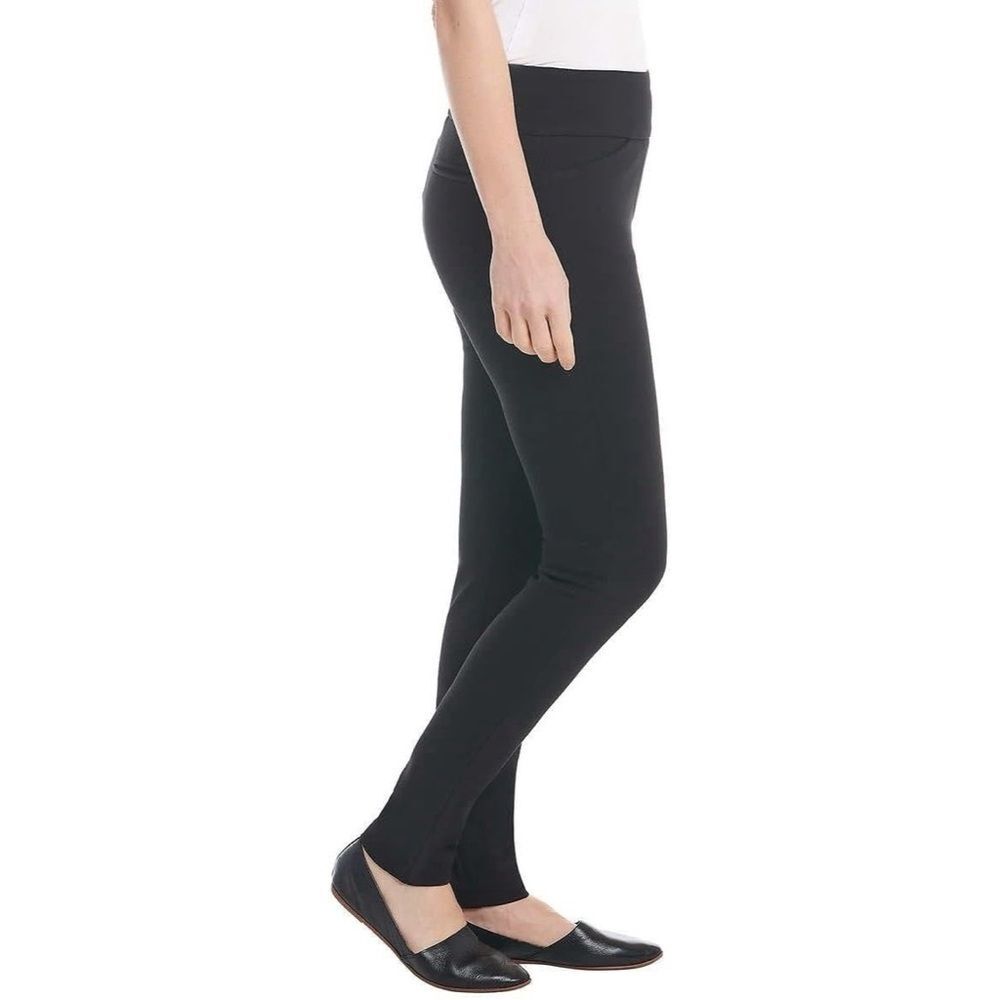Dalia Mid Rise Pull On Ponte Tummy Control Black Stretchy Pants SIZE XXL